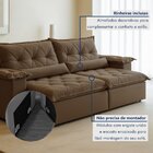 Sofá Retrátil E Reclinável 3 Lugares 250cm Ouro Preto  Veludo