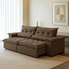 Sofá Retrátil E Reclinável 3 Lugares 250cm Ouro Preto  Veludo