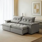 Sofá Retrátil E Reclinável 3 Lugares 250cm Ouro Preto  Veludo