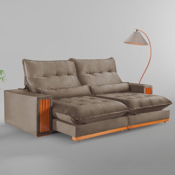 Sofá Retrátil E Reclinável 3 Lugares 250cm Santorini Bege