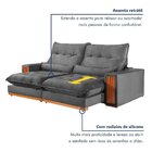 Sofá Retrátil E Reclinável 3 Lugares 250cm Santorini Cinza