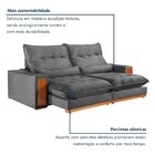 Sofá Retrátil E Reclinável 3 Lugares 250cm Santorini Cinza