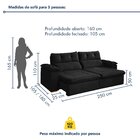 Sofá Retrátil E Reclinável 3 Lugares 250cm Vancouver Preto