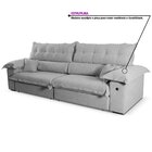 Sofá Retrátil E Reclinável 3 Lugares 260cm Boucle Ravena Cinza