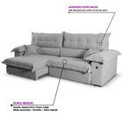 Sofá Retrátil E Reclinável 3 Lugares 260cm Boucle Ravena Cinza
