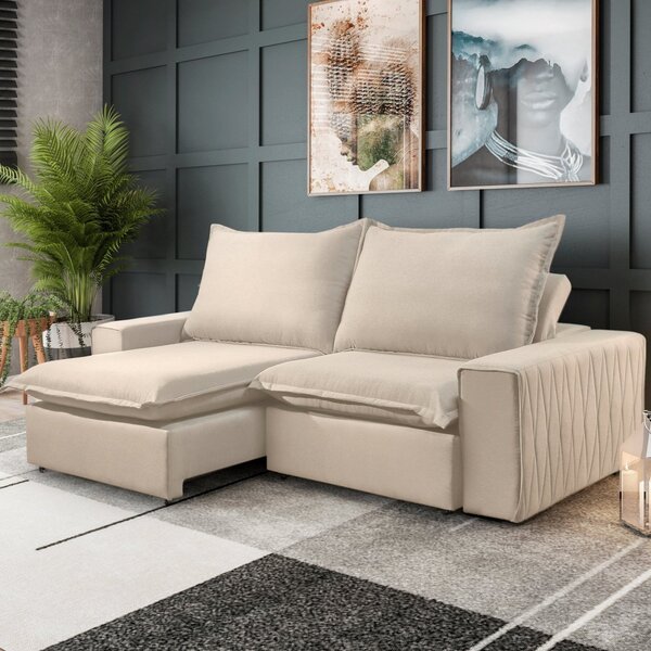 Sofá Retrátil E Reclinável 3 Lugares 260cm Molas Ensacadas Ur