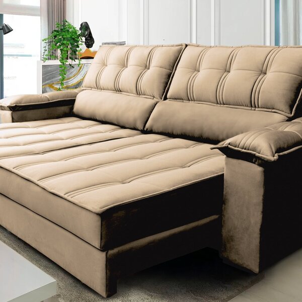 Sofá Retrátil E Reclinável 3 Lugares 270 Cm Ferrara Platinum