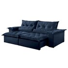 Sofá Retrátil E Reclinável 3 Lugares 290cm Ouro Preto  Veludo