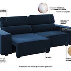 Sofá Retrátil E Reclinável 3 Lugares 2m Veludo Lion Azul