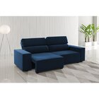 Sofá Retrátil E Reclinável 3 Lugares 2m Veludo Lion Azul