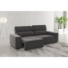 Sofá Retrátil E Reclinável 3 Lugares 2m Veludo Lion Grafite