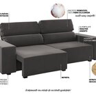 Sofá Retrátil E Reclinável 3 Lugares 2m Veludo Lion Grafite