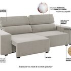 Sofá Retrátil E Reclinável 3 Lugares 2m Veludo Lion Marfim