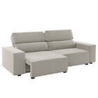 Sofá Retrátil E Reclinável 3 Lugares 2m Veludo Lion Marfim