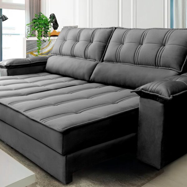 Sofá Retrátil E Reclinável 3 Lugares 300 Cm Ferrara Platinum