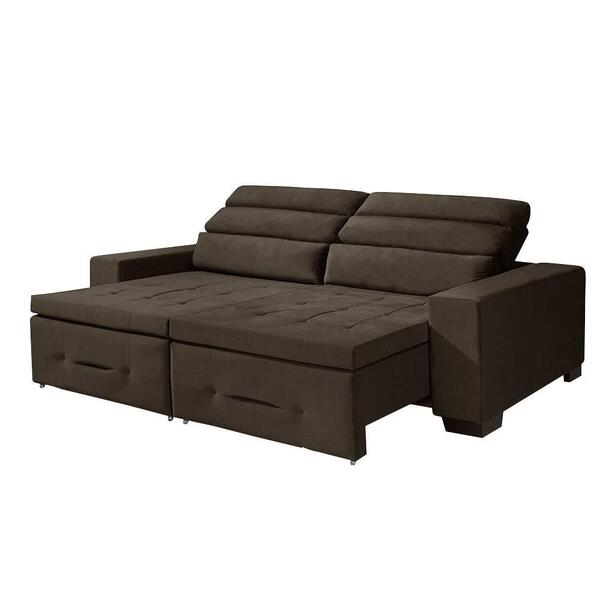 Sofa Retratil E Reclinavel 3 Lugares Barcelona Café A91
