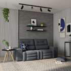 Sofá Retrátil E Reclinável 3 Lugares Betânia Suede Grafite