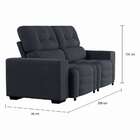 Sofá Retrátil E Reclinável 3 Lugares Brígida Suede Grafite