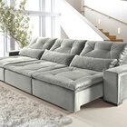 Sofá Retrátil E Reclinável 3 Lugares Búzios Yescasa Cinza