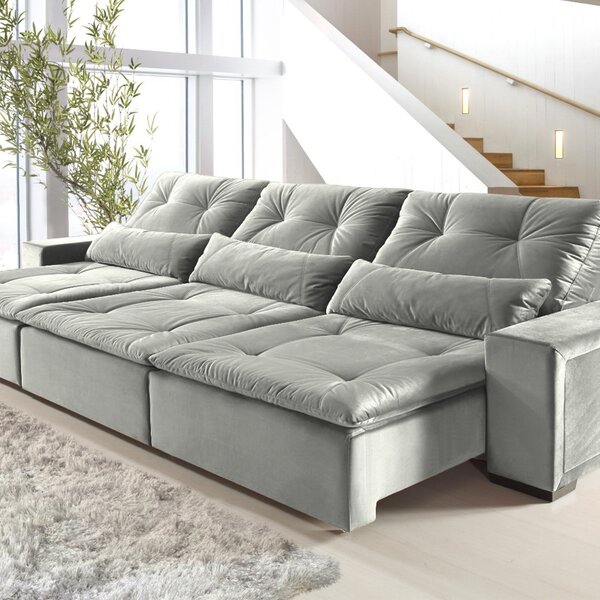 Sofá Retrátil E Reclinável 3 Lugares Búzios Yescasa Cinza