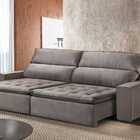 Sofá Retrátil E Reclinável 3 Lugares Califórnia  Veludo Avelã