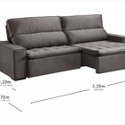 Sofá Retrátil E Reclinável 3 Lugares Califórnia  Veludo Avelã