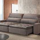 Sofá Retrátil E Reclinável 3 Lugares Califórnia  Veludo Tabac