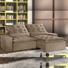 Sofá Retrátil E Reclinável 3 Lugares Capuccino 2,10m Lucan