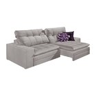 Sofá Retrátil e Reclinável 3 Lugares Chumbo em Veludo 2,20m P