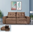 Sofá Retrátil E Reclinável 3 Lugares Com Baú  Marrom