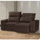 Sofá Retrátil E Reclinável 3 Lugares Com Baú  Marrom