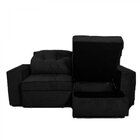 Sofá Retrátil E Reclinável 3 Lugares Com Baú  Preto