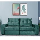 Sofá Retrátil E Reclinável 3 Lugares Com Baú  Verde