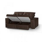 Sofá Retrátil E Reclinável 3 Lugares Com Baú Nabas Estofados