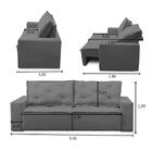 Sofá Retrátil E Reclinável 3 Lugares Com Molas 1,50m Alana Su