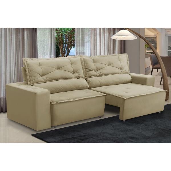 Sofá Retrátil E Reclinável 3 Lugares Com Molas 1,50m Laura Su