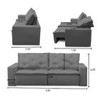 Sofá Retrátil E Reclinável 3 Lugares Com Molas 1,80m Atenas S