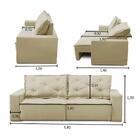 Sofá Retrátil E Reclinável 3 Lugares Com Molas 1,80m Atenas S