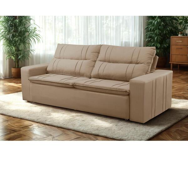 Sofá Retrátil E Reclinável 3 Lugares Com Molas 1,80m Escócia