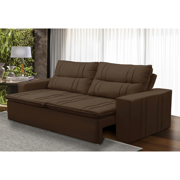 Sofá Retrátil E Reclinável 3 Lugares Com Molas 1,80m Ester Su