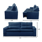 Sofá Retrátil E Reclinável 3 Lugares Com Molas 1,80m Ester Su