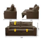 Sofá Retrátil E Reclinável 3 Lugares Com Molas 1,80m Lais Sue