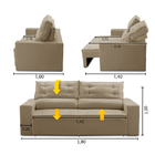 Sofá Retrátil E Reclinável 3 Lugares Com Molas 1,80m Lais Sue