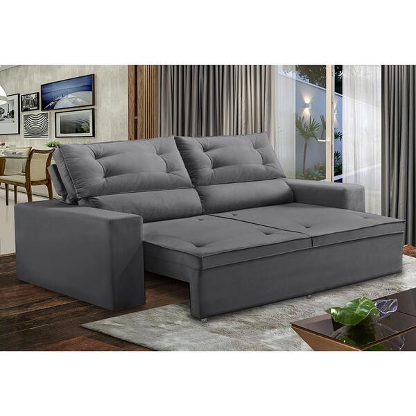 Sofá Retrátil E Reclinável 3 Lugares Com Molas 1,80m Laisa Su