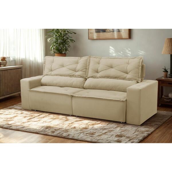 Sofá Retrátil E Reclinável 3 Lugares Com Molas 1,80m Lima Sue