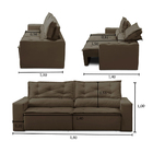 Sofá Retrátil E Reclinável 3 Lugares Com Molas 1,80m Livia Su