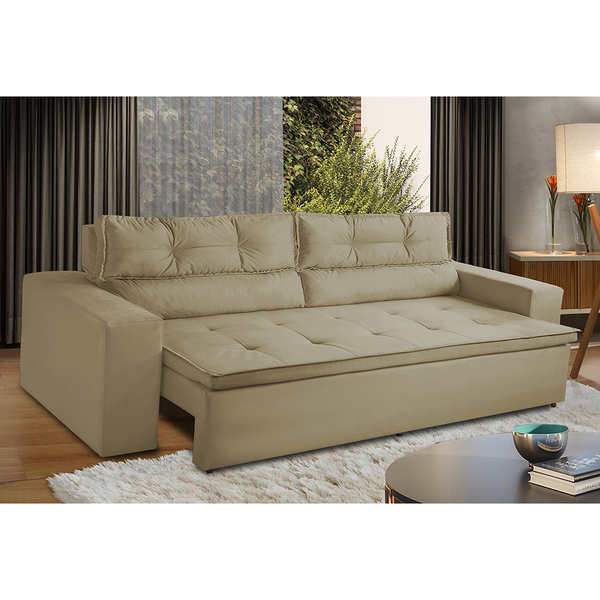 Sofá Retrátil E Reclinável 3 Lugares Com Molas 1,80m Vegas Su