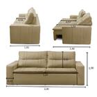 Sofá Retrátil E Reclinável 3 Lugares Com Molas 2,00m Elisa Su