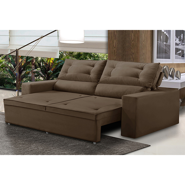 Sofá Retrátil E Reclinável 3 Lugares Com Molas 2,00m Lais Sue