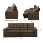 Sofá Retrátil E Reclinável 3 Lugares Com Molas 2,00m Laura Su